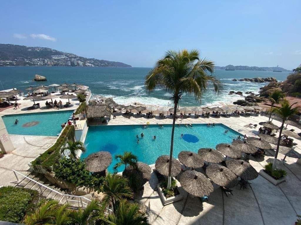 אקפולקו Hotel Torres Gemelas Vista Al Mar A Pie De Playa מראה חיצוני תמונה