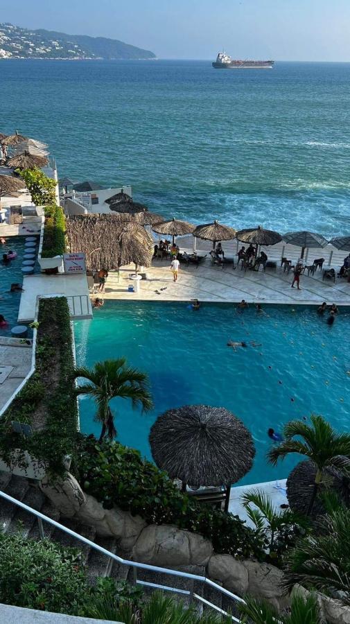 אקפולקו Hotel Torres Gemelas Vista Al Mar A Pie De Playa מראה חיצוני תמונה